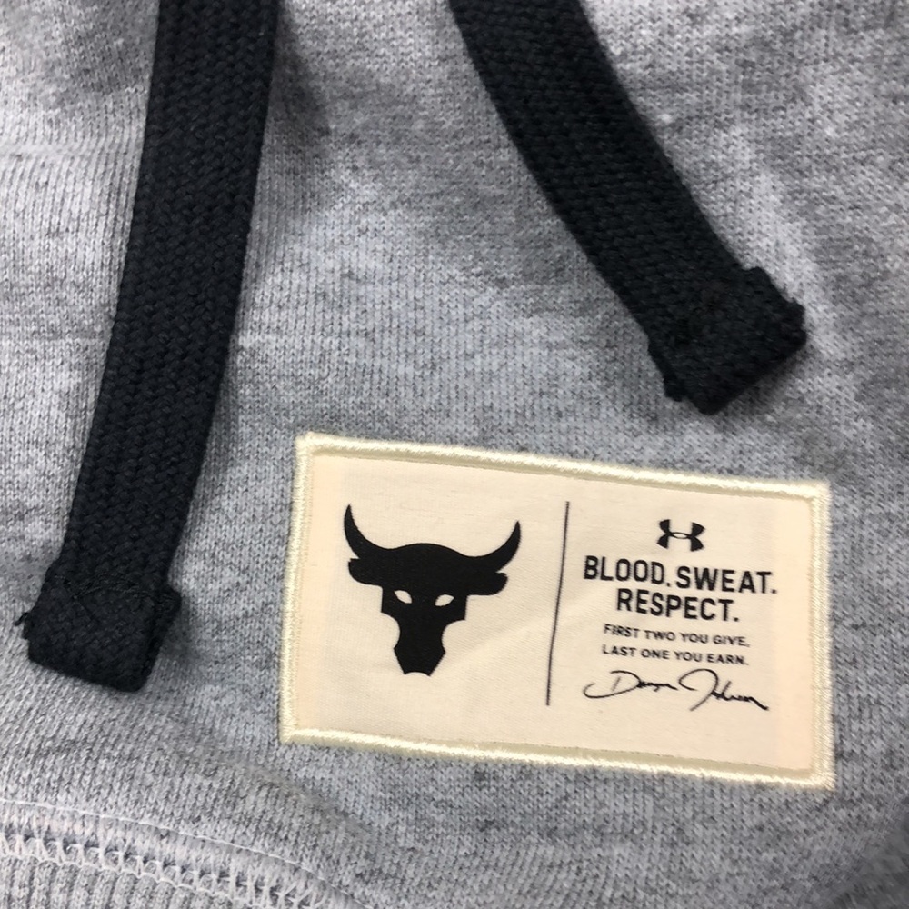 Under Armour UA Men's Project Rock Gray Hoodie Respect Size L large 1346067-011 - Picture 10 of 13